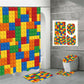 Building Blocks Lego Shower Curtain Set - 4 Pcs