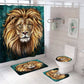 Yellow Lion Hairstyle Shower Curtain Set - 4 Pcs