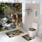 Realtree White Tailed Deer Forest River Shower Curtain Set - 4 Pcs