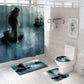 Medival Mermaid Pirate Ship Shower Curtain Set - 4 Pcs
