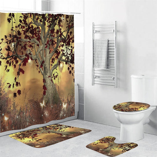 Old Twisted Brown Maple Tree Autumn Fall Shower Curtain