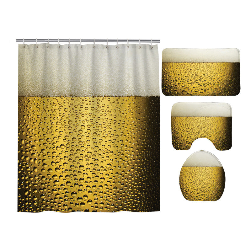 Beer O'Clock Froth Yellow Shower Curtain