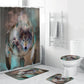 Wolf Dream Catcher Shower Curtain Set - 4 Pcs