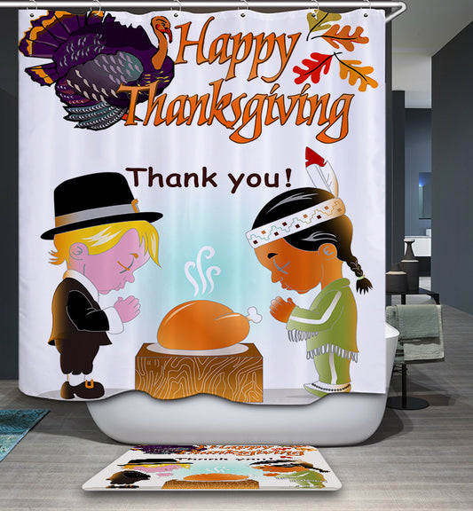Thanksgiving Traditions Thankful Behavior Shower Curtain