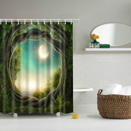 Trees Fairy Moon Enchanted Forest Shower Curtain | GoJeek