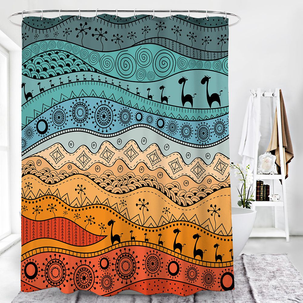 Tribal Ethno Pattern African Ethnic Shower Curtain