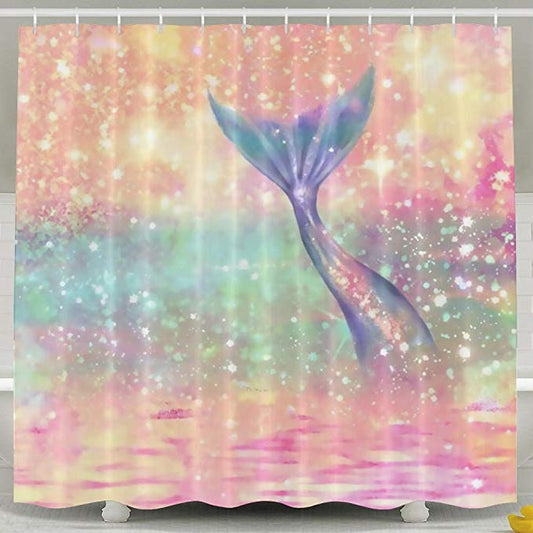 Trippy Sparkling Mermaid Tail Shower Curtain