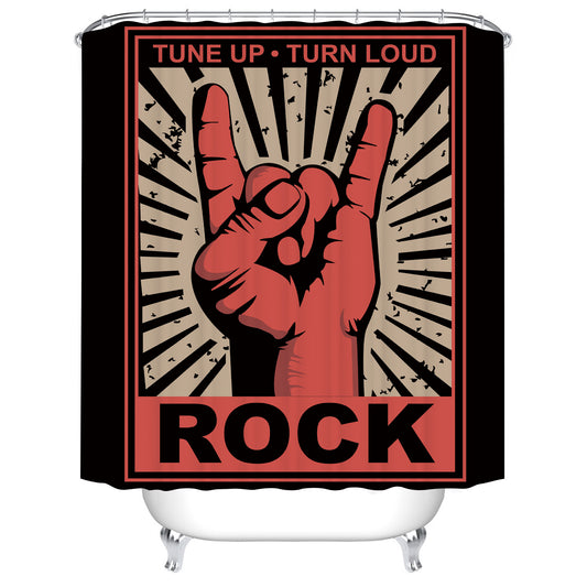 Tune up Turn Loud Retro Metal Sign Punk Rock Shower Curtain
