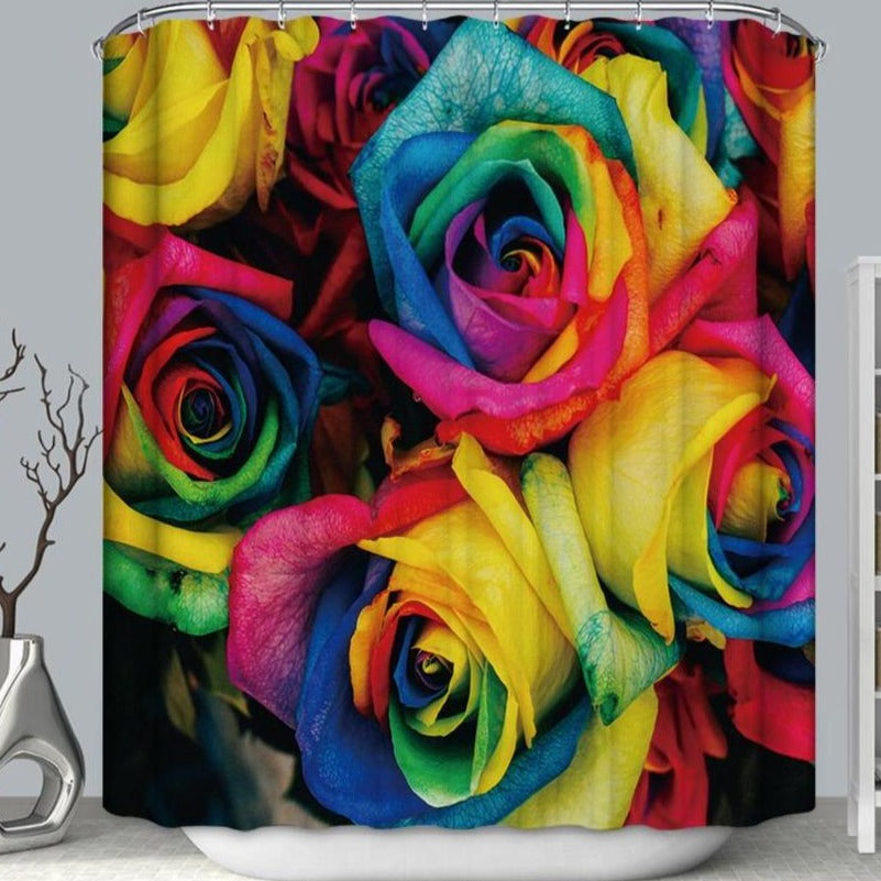 Unicorn Rainbow Color Gay Pride Glorious Rose Shower Curtain