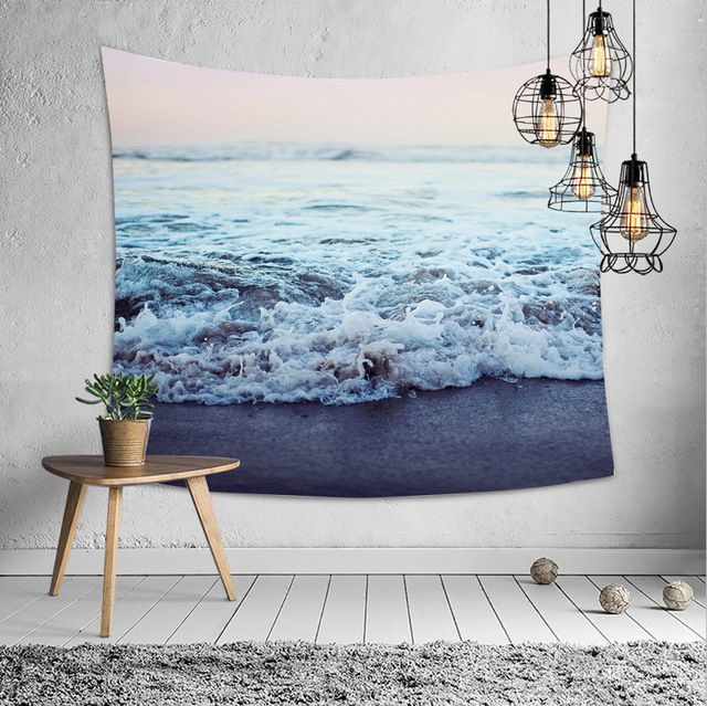 Unique Beach Wave Photography Tapestry