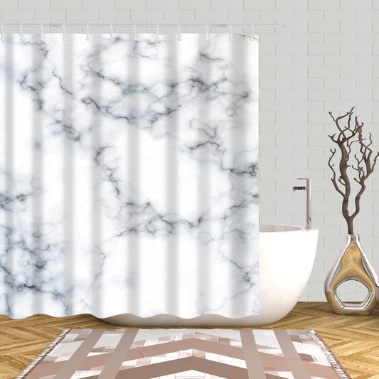 Unique Statuario Carrara Marble Shower Curtain