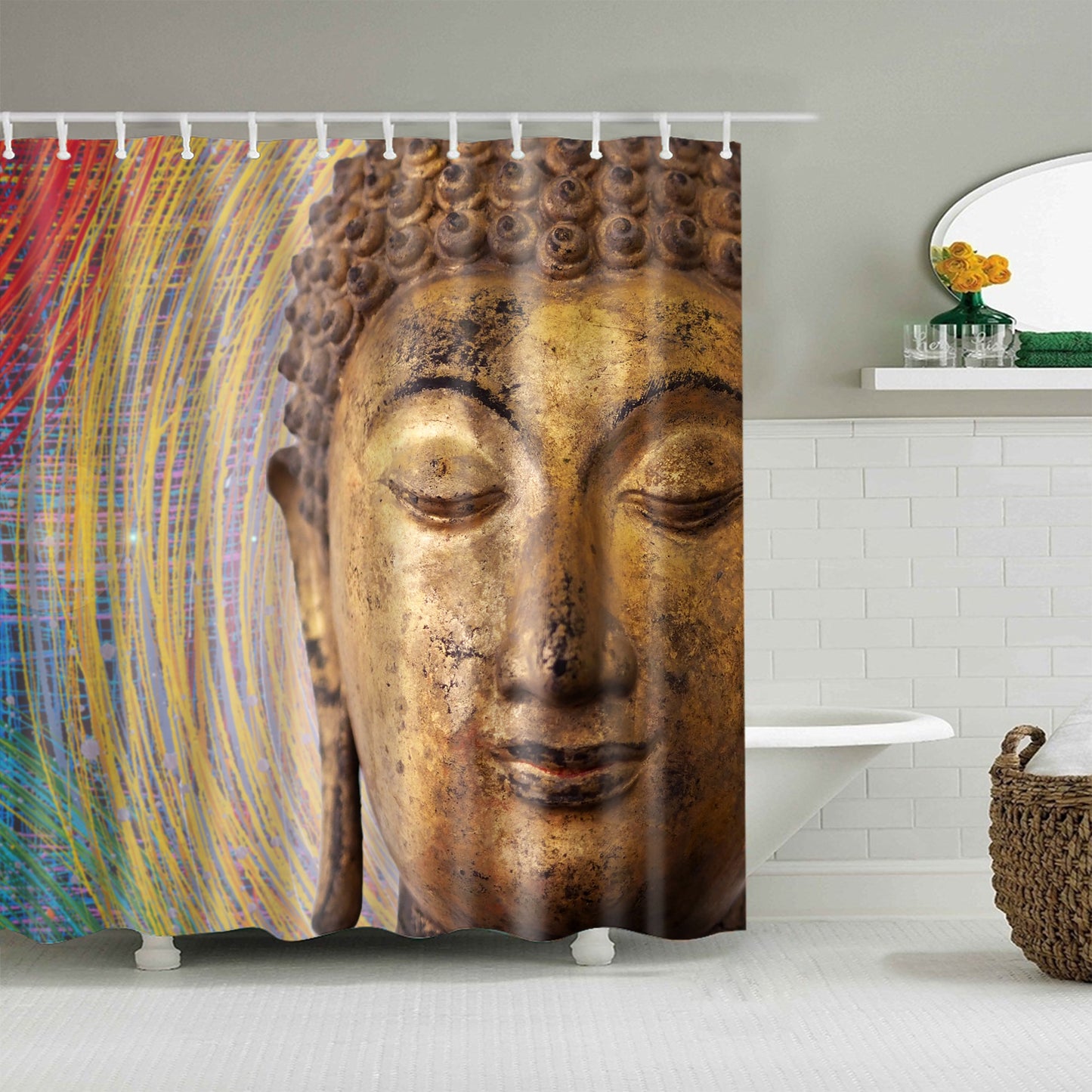 Vintage Backdrop Gautama Buddha Shower Curtain