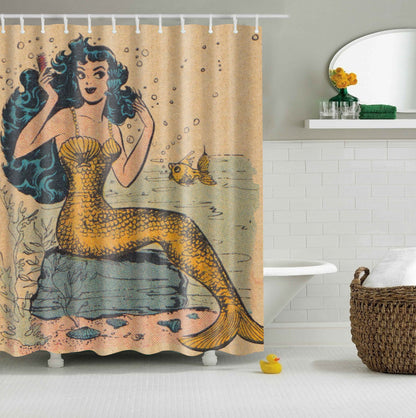 Vintage Coast Mermaid Shower Curtain | GoJeek