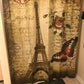 Vintage Paris Eiffel Tower and Butterfly Shower Curtain