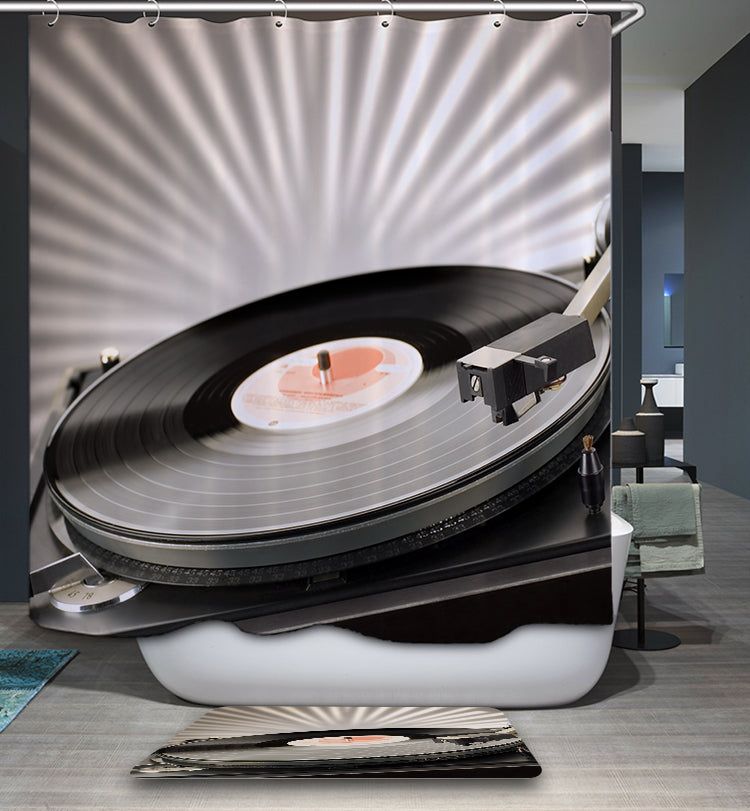 Vintage Party Disco Record Shower Curtain