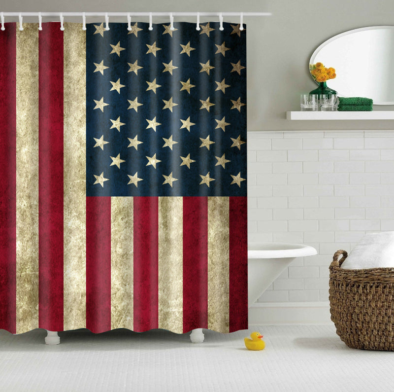 Vintage Rustic 4th of July American Flag Shower Curtain | GoJeek