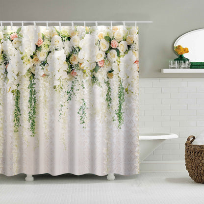 Wedding Decoration White Wisteria Romantic Floral Shower Curtain