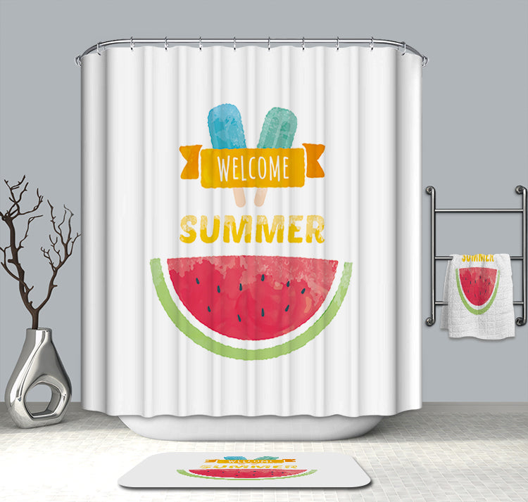 Welcome Summer Watermelon Shower Curtain