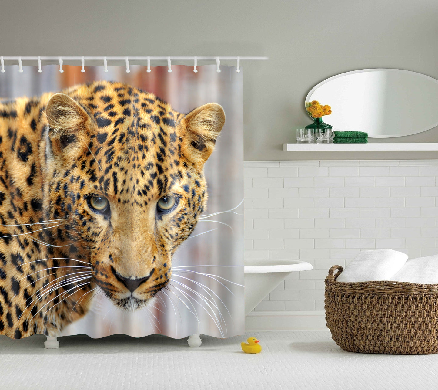 Wild Cheetah Leopard Print Shower Curtain | GoJeek