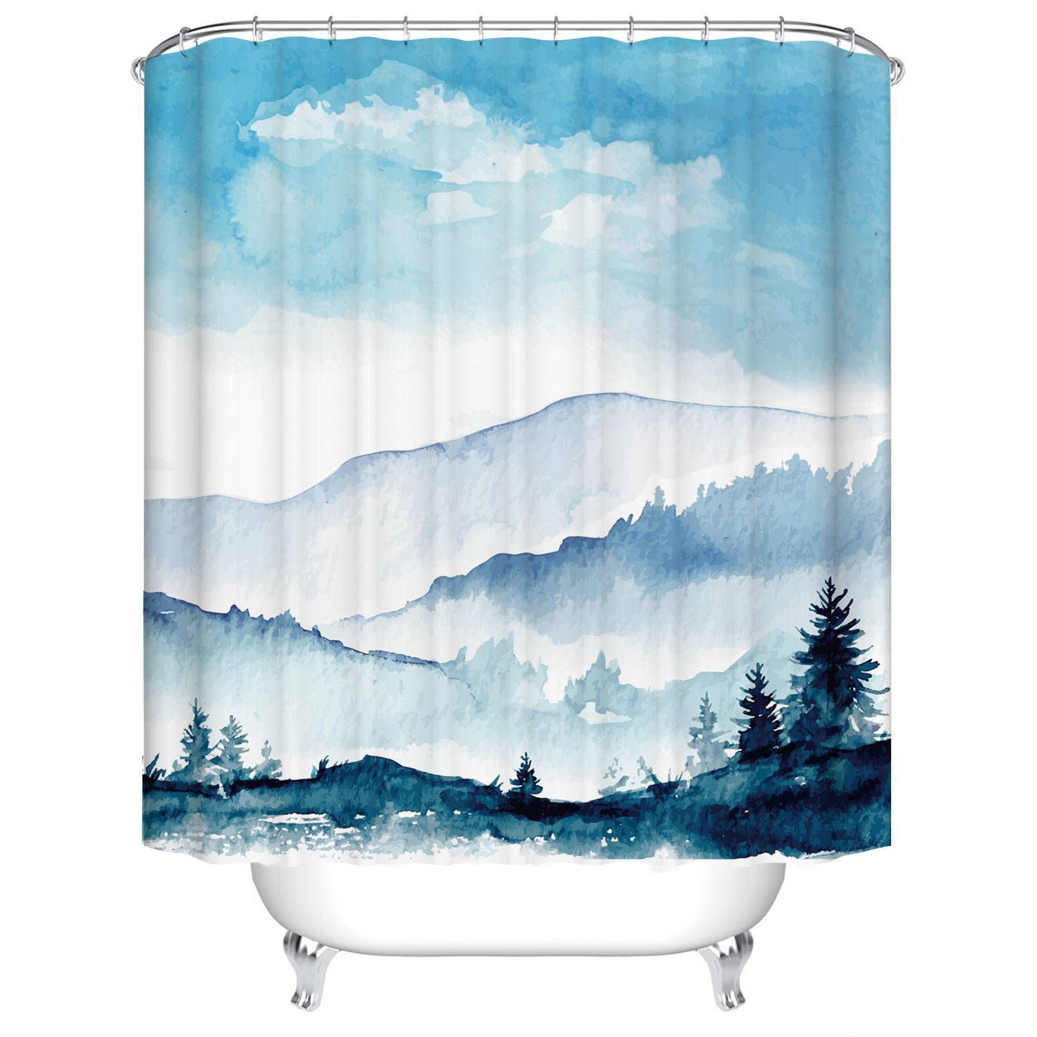 Wilderness Blue Mountain Shower Curtain