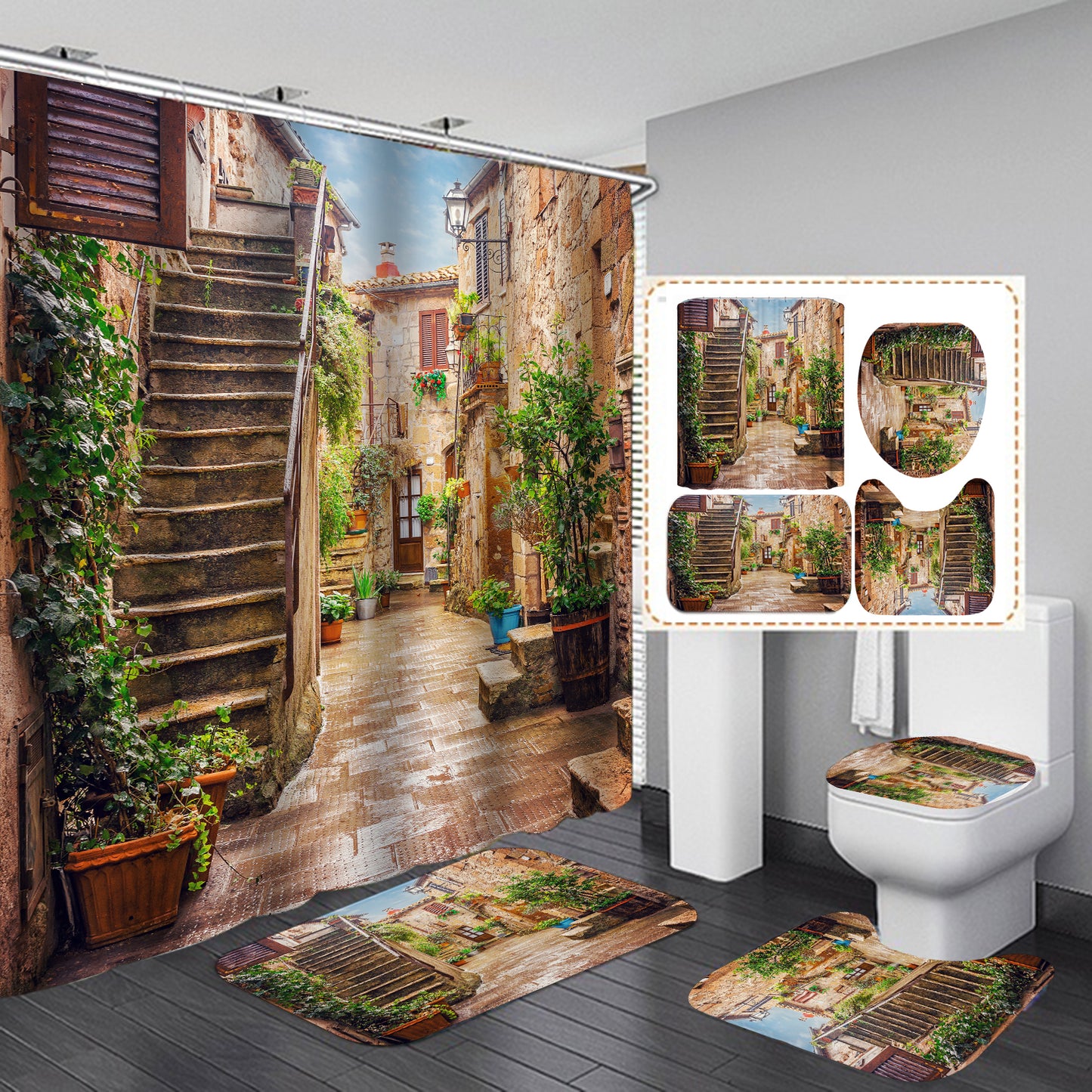 Ally Town Tuscany Scenery Shower Curtain