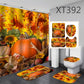 Autumn Harvest Vegetables with Pumpkin Thanksgiving Shower Curtain Set - 4 Pcs