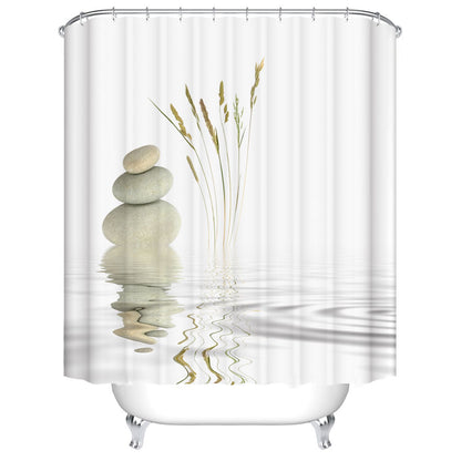 Zen Stone Shower Curtain Peaceful River