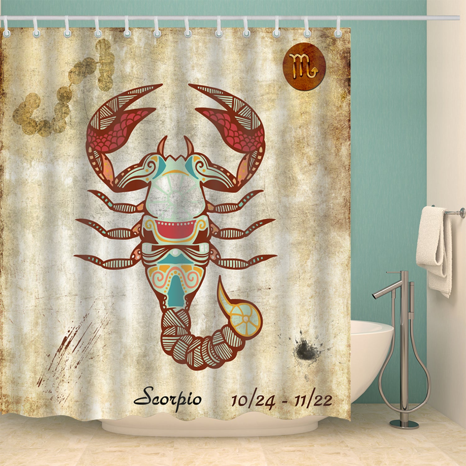 Zodiac Sign Scorpio Shower Curtain
