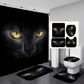 Black Night Cat Face Shower Curtain Set - 4pcs