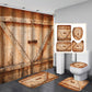 Low Z Plank Barn Door Print Shower Curtain Set - 4 Pcs