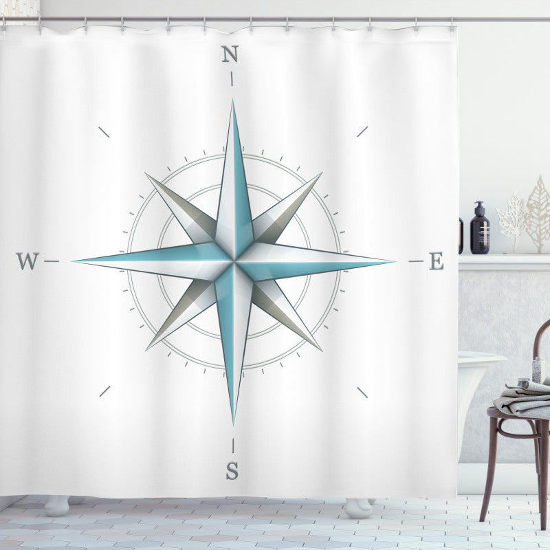 Oldstyle Wind Rose Compass Shower Curtain