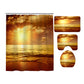 Shiny Beach Sunset Shower Curtain Set - 4 Pcs